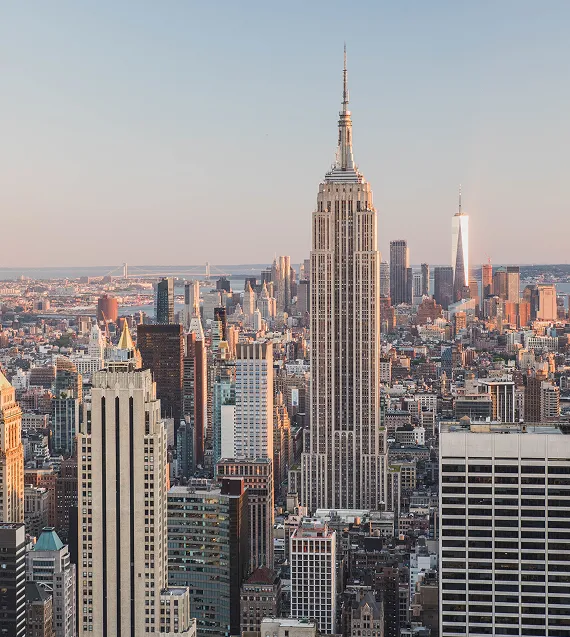 Beautiful vertical shot buildings new york city